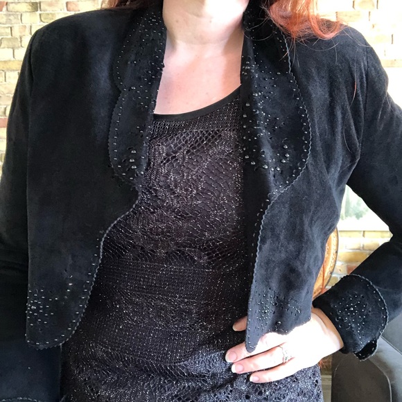 Vintage Rodeo Queen bolero black suede jacket by artist Jan Faulkner - Picture 3 of 10